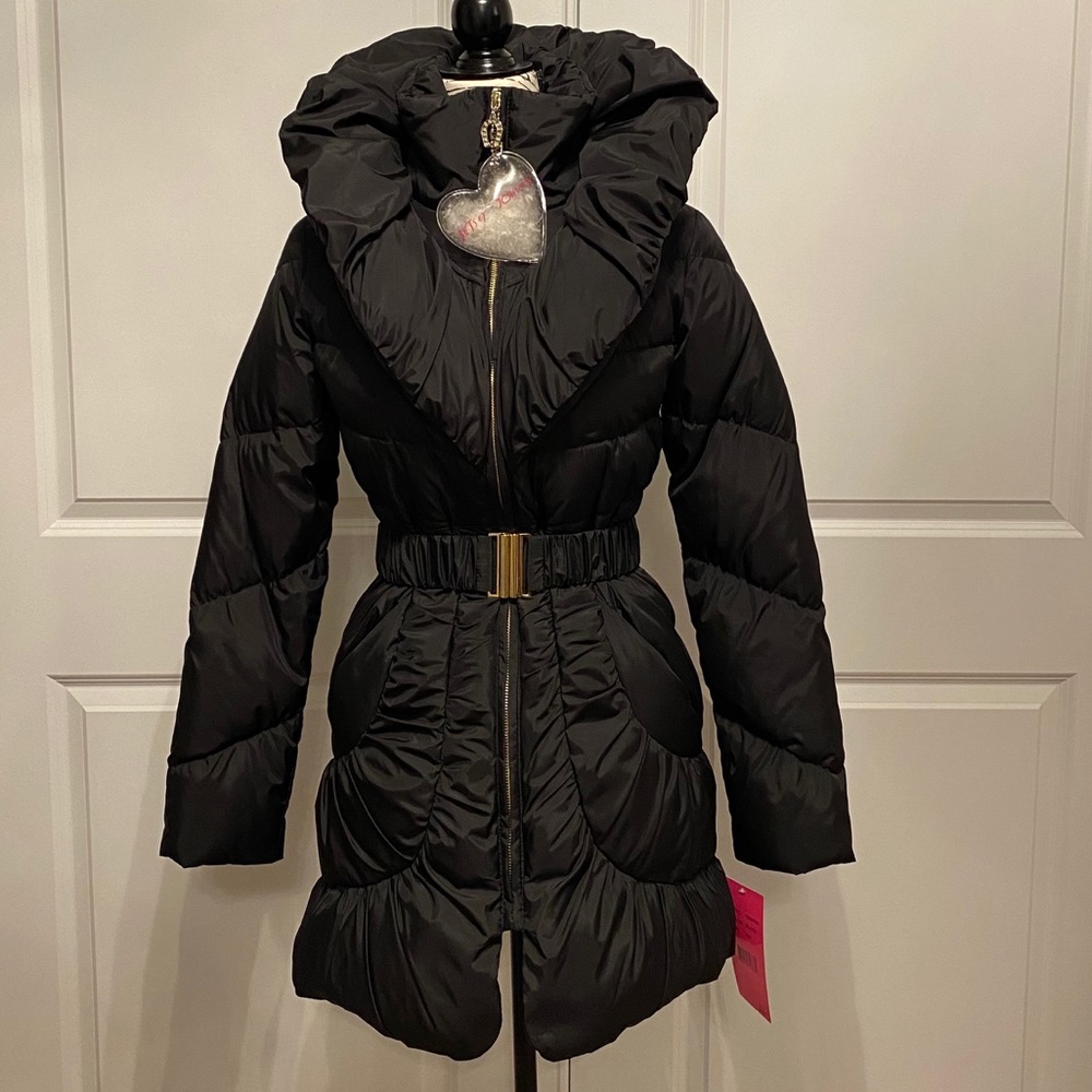 ✨FLASH SALE!!!✨❤️BETSEY JOHNSON✨NWT✨CHIC BUBBLE BELTED COAT - Picture 2 of 10
